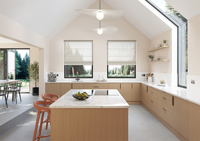 Siena Voile, Greige - Motorised Roman Blind - Image 8